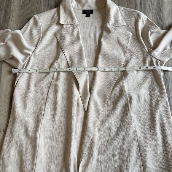 J Jill Wearever Drape Front Long Blazer  Jacket  Khaki Oatmeal Size Large - Picture 5 of 7